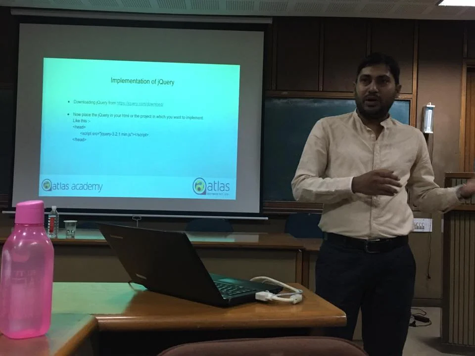 Full-Stack Development workshop conducted by Atlas Academy at Nirma University